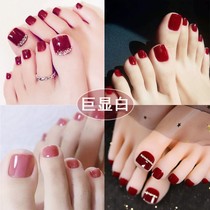 Summer toenail patch manicure 2021 New foot nail piece finished fake nail oil foot nail piece removable and durable