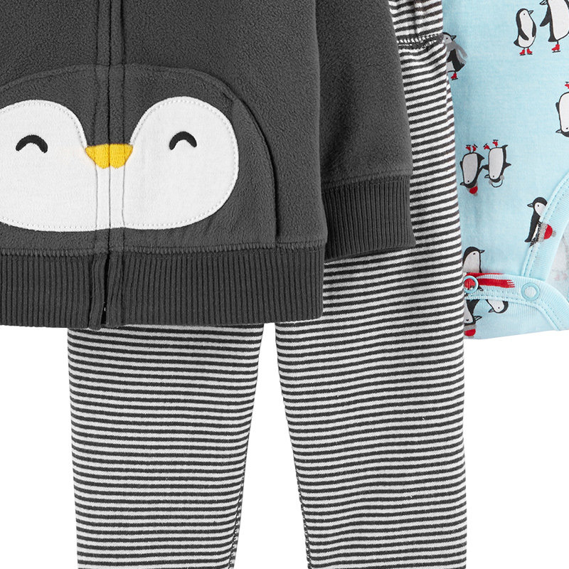carters儿童套装摇粒绒外套连体衣长裤三件套男宝宝童装121i937