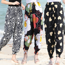 Xia thin nine-point bloomers Thai artificial cotton beach trousers National Style Women loose bohemian Haren pants