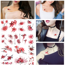 The other shore flower tattoo sticker waterproof female lasting sexy Net red simulation collarbone tattoo sticker the other shore flower Hell Girl