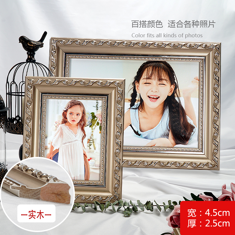 solid wood european style photo frame table 7 10 12 16 20 24 inch photo nting wall no hole picture frame customization