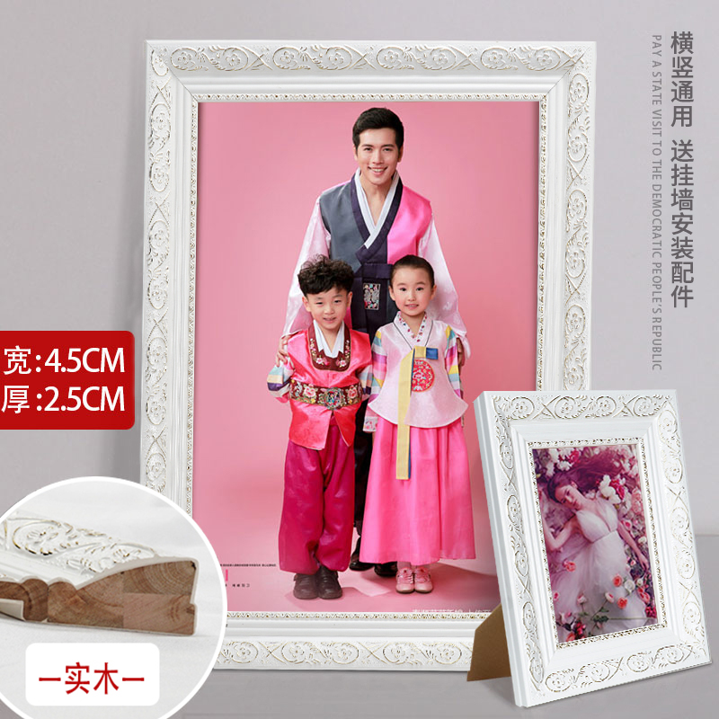 solid wood european style photo frame table 7 10 12 16 20 24 inch photo nting wall no hole picture frame customization