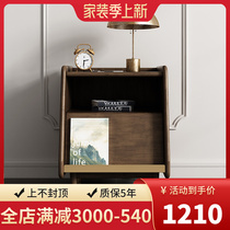 Retro-Silent Wind Full Solid Wood Bed Head Cabinet Bedroom Storage Side Cabinet Home Medieval Industrial Wind Light Extravagant And Luxurious Storage Bucket Cabinet