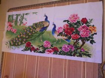 Hand-stitch celestial beauty xian xiu finished blossoming Peacock fig embroidered good finished cross stitch