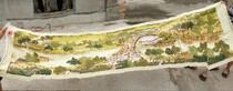 Qingming Shanghe figure cross-stitch line embroidery new panoramic embroidery living room large Chinese style landscape painting finished products
