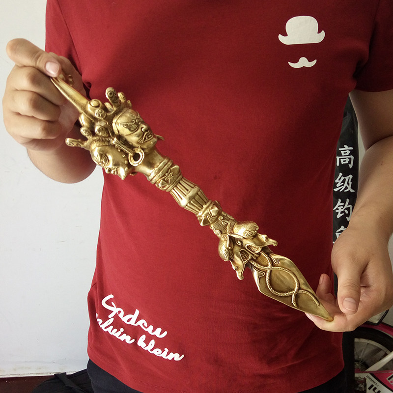 手作  純銅  密教法具  馬頭明王金剛杵35cm5 手作 純銅 密教法具 馬頭明王金剛杵35cm5