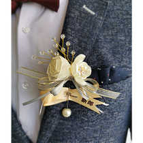 Korean bride and groom wedding corsage wedding dry flower bridesmaid wrist flower best man parents flower small and exquisite