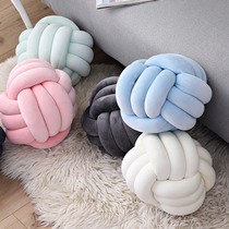 Nordic ins hand-knotted pillow Danish Net red same knot ball ball pillow creative sofa cushion girl heart