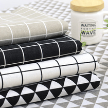 Tablecloth cloth Cotton linen small fresh literary lattice Nordic simple modern rectangular coffee table Dining table cloth cover cloth