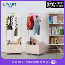 South Korean childrens clothing storage rack-type floor detachable multifunction belt wheel movable baby storage hanger