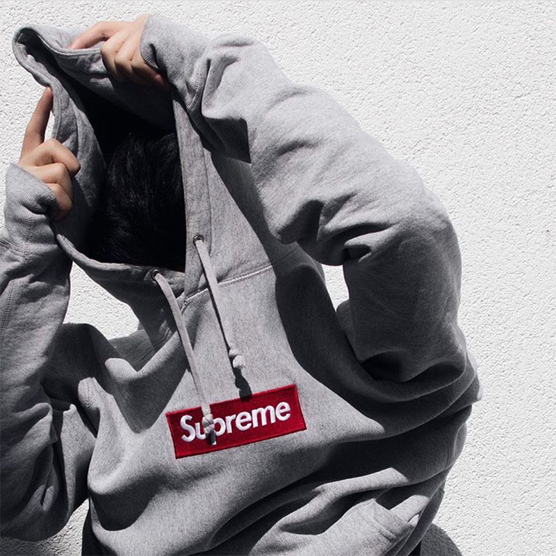 supreme卫衣男女余文乐同款套头连帽刺绣外套加绒潮牌superme卫衣