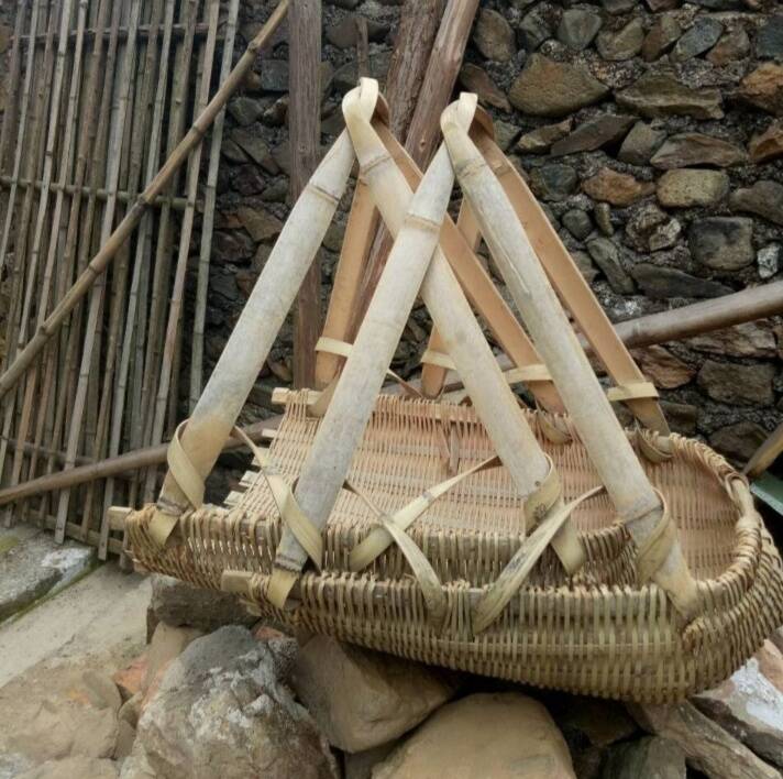 竹粪箕纯手工竹制品菜地工地挑泥沙用竹编竹篮子竹篓手提篮子包邮