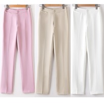 Drape high waist straight casual pants womens 2022 summer new Korean version fashion slim fit iron-free trousers professional trousers