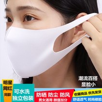Star Net red mask black dustproof sunscreen breathable washable summer thin fashion men and women White Mask stereo