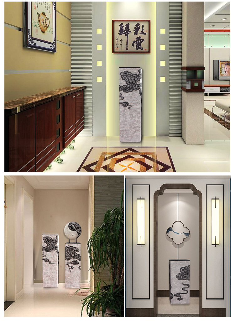 仿古祥云展示柱茶室玄关装饰新中式落地庭院拴马桩客厅复古大摆件