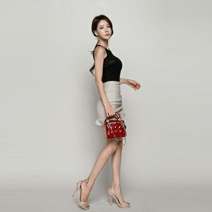 Fashion sexy off shoulder LACE VEST + Hip Wrap fishtail skirt