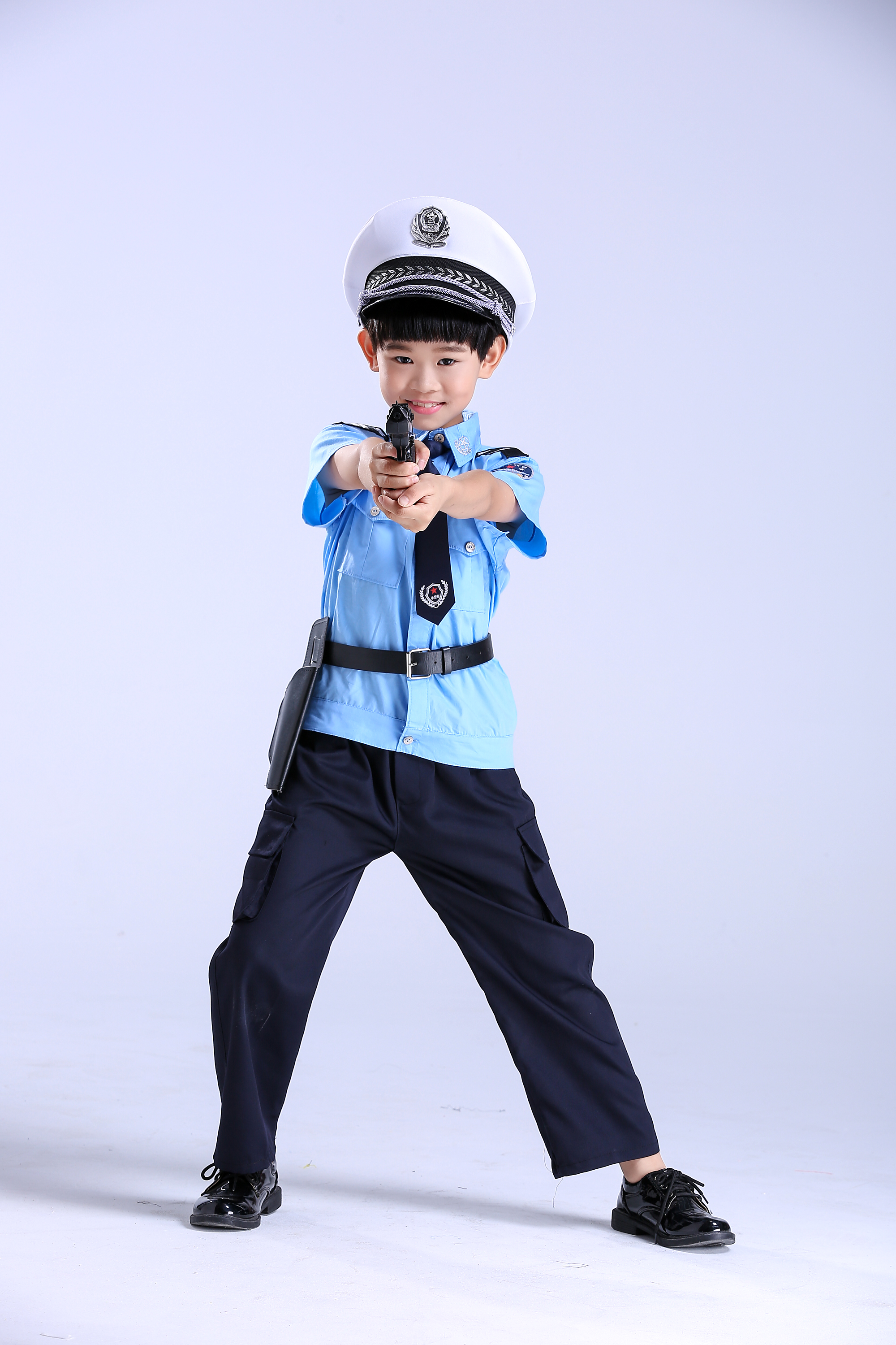 儿童警察服 黑猫警长衣服小警演出服 男童幼儿园交警警官服装军装