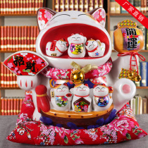 Zhaocai cat large ornaments opening shop decoration ornaments large ceramic Japanese piggy bank creative home living room