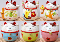 6 inch cute Japanese ceramic money cat saving money piggy bank opening home gift creative gift zakka Japanese
