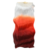 ten thousand Xinjiang silk fan Chinese dance classical dance lifes river fan dance performance white wine red gradient real silk long silk fan