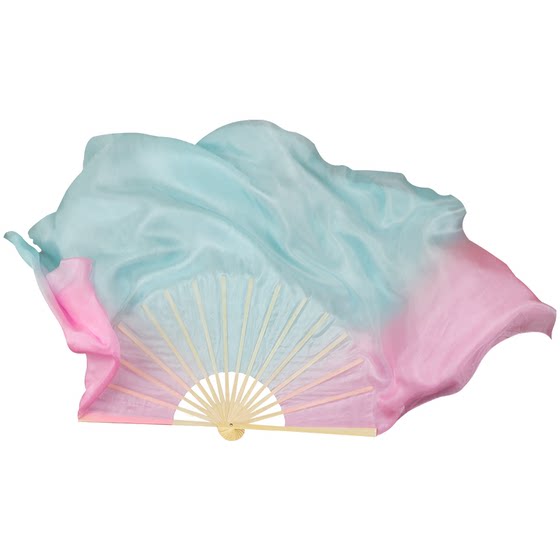인상 Lanshan 수직 염색 핑크 블루 실크 댄스 팬 운율로 가득한 양면 그라디언트 컬러 Jiaozhou Yangge 팬 실크 스카프 인상 Lanshan 수직 염색 핑크 블루 실크 댄스 팬 운율로 가득한 양면 그라디언트 컬러 Jiaozhou Yangge 팬 실크 스카프