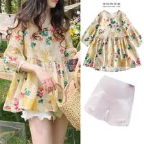 Pregnant women out of the summer suit fashion net red foreign gas top doll shirt two sets of summer thin shorts