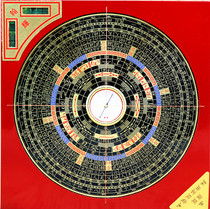 Compass Hanhui 5 inch ternary black surface convex high precision pure copper panel feng shui disc compass