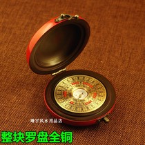 2 inch full copper with wooden box portable pocket mini pure copper solid compass compass