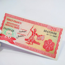 Foreign coin Double end 88 Burundi 20 francs Old version notes gold Lion Head Physical Figure Africa Real Coin Extras