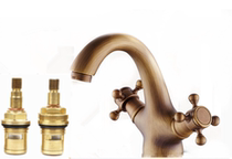 Antique basin faucet full copper spool quick Open hot and cold ceramic angle valve mixing valve core all copper repair parts