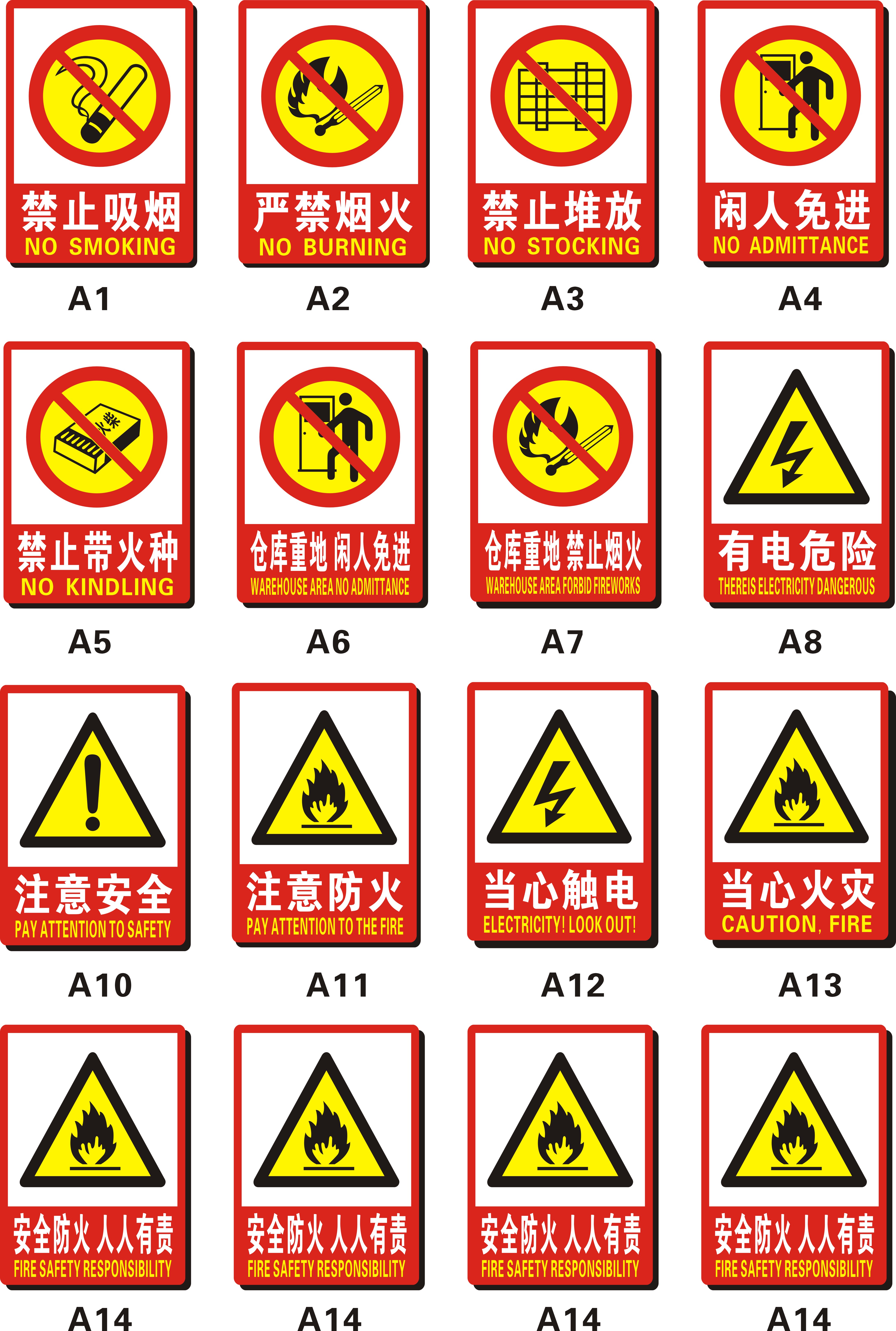 消防安全标识牌仓库重地严禁烟火标语警示贴 禁止吸烟pvc警告贴纸