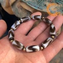 Tianzhu natural Tibetan genuine small tiger tooth Tianzhu bracelet hand string Old Agate Chalcedony Tianzhu Wen play Tibetan decorative stone chain