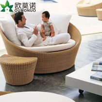 Outdoor sofa Balcony Garden Courtyard Vine choreography table and chairs tea table Composition Villa Hotel Terrace Round Sofa Furniture