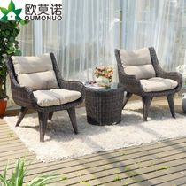 Outdoor sloth rattan chic table and chairs minima balcony three sets small tea table combined European-style sofa patio Courtyard Vine furniture