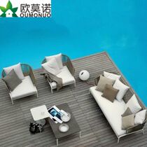 Nordic Outdoor Sofa Rattan Furniture Balcony Patio Garden Simple Leisure Vines Chair Hotel Villa Creative Tea Table