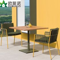 Outdoor table and chairs tea table Nordic casual woven with rattan chairs Hotel Yangguang Room outdoor garden Courtyard Balcony furniture