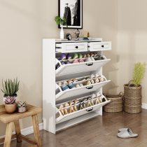 Doorway white ultra-thin dump 17cm shoe cabinet Household doorway simple breathable louver door into the home large capacity entrance