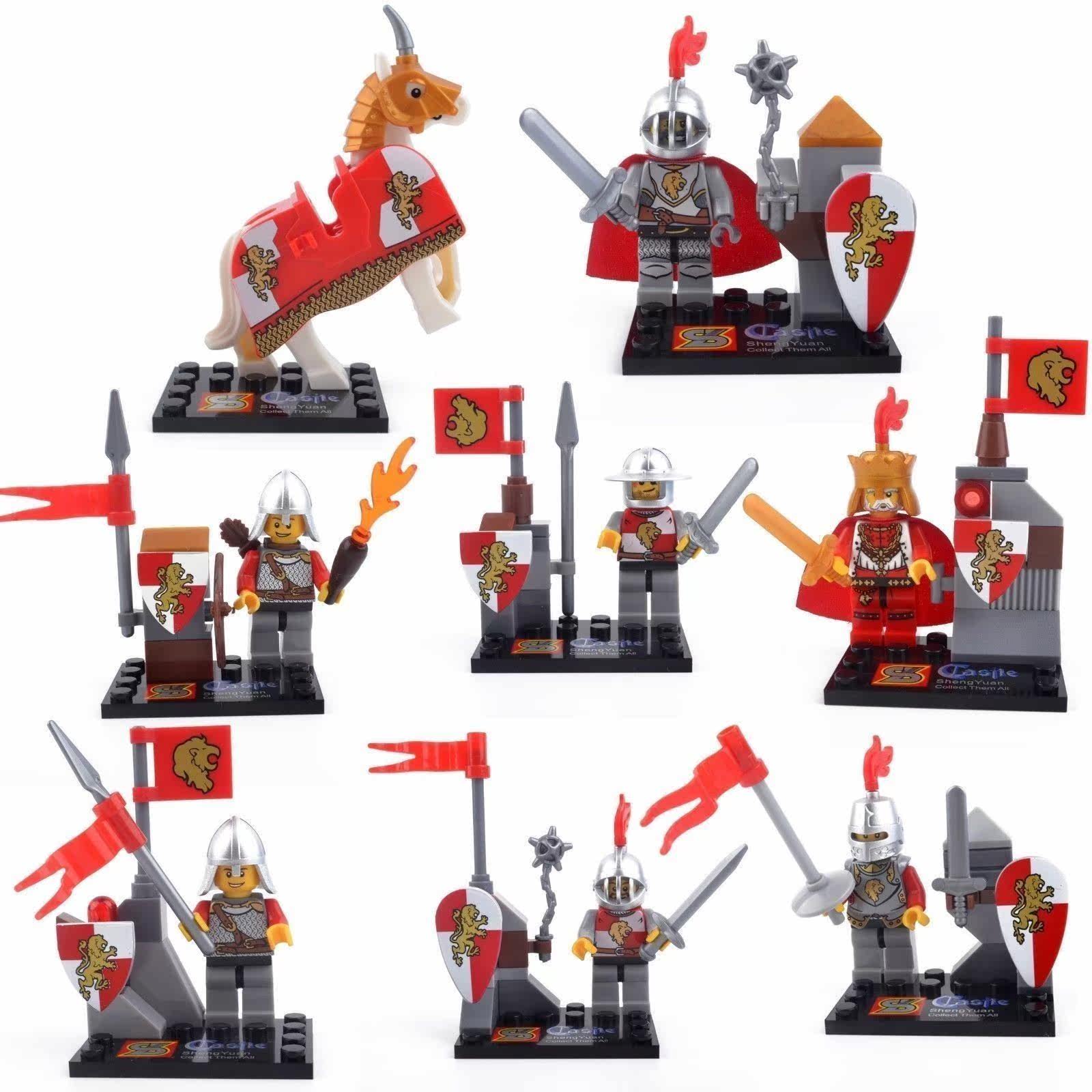 森业sy166 兼容乐高未来骑士团 战马人仔中古世纪城堡拼装积木
