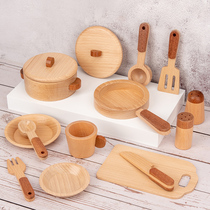 Wooden kitchen simulated home-made beech kitchen fruit and vegetable assembly toys 3-6 years old 2 boys and girls toys