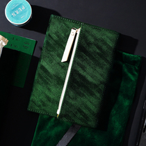 Kajie Suede Leather Face Triple Fold Ben Notepad Containing Creative Minima Business Portable Zip Notebook Custom