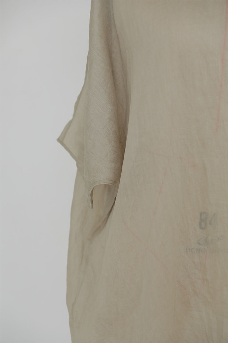 天丝亚麻褶皱设计感小众上衣罩衫女中长款宽松上衣国风改良长袍春