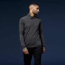 New beautiful Nowool mens long sleeve polo shirt flap collar close-fitting exercise perspiration dry casual deodorant