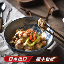 Zongshan kiln ice crack rice bowl soup bowl bowl with ceramic Japanese imported handmade cutlery fruit salad bowl