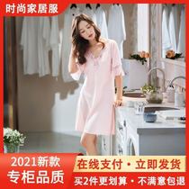 100% according to (burst style night dress)spring and summer new ice cool breathable skin-friendly comfort does not pick the body