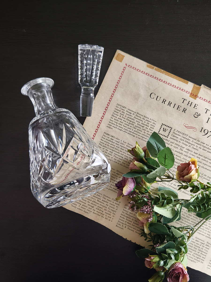 酒瓶ins宫廷风复古水晶手工切割高颜值欧式小奢华中古创意酒樽