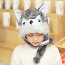 Husky hat Christmas childrens stage performance cartoon hat adult children parent-child hat headgear stage