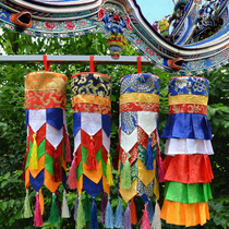 Tibetan style decoration home hotel Buddha Hall decoration Buddha building hanging flags colorful victory building trumpet