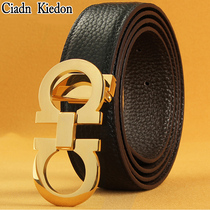 Belt Male New Pure Copper Buckle Head Layer Real Bull Leather Belt Male BUSINESS CASUAL FASHION 100 LAP PANTS BELT CI27