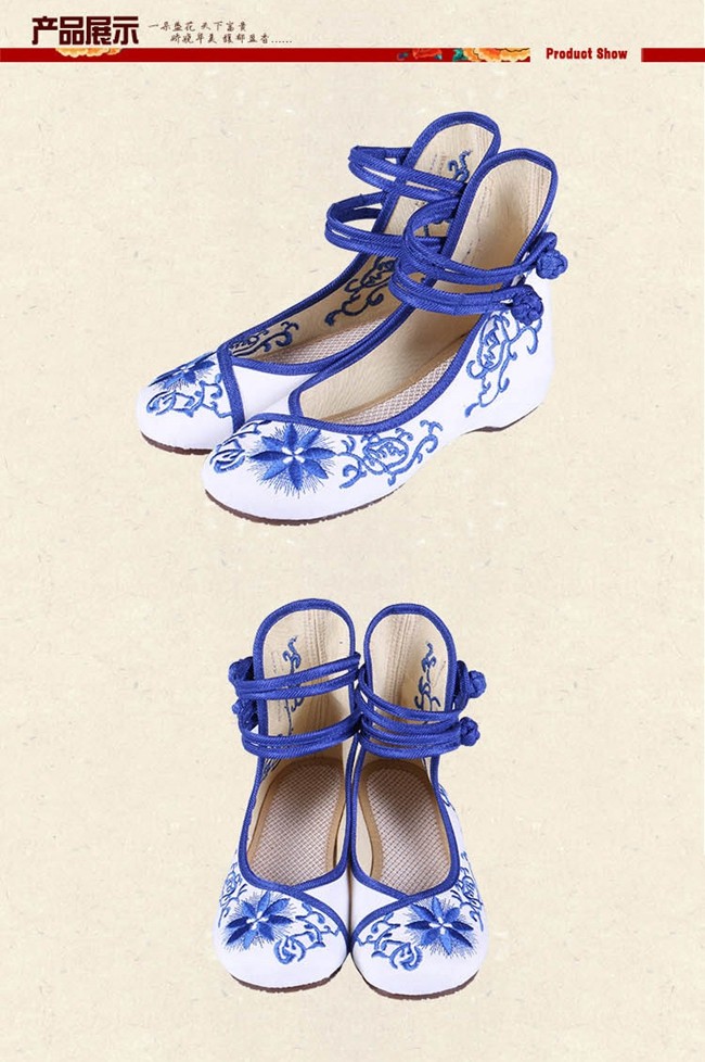 v家青花瓷 lorra 民国风 cos鞋子绣花鞋cosplay鞋子现货包邮