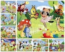 Farm cartoon cute animal world letter cartoon children puzzle puzzle Masha and bear 3 6 years old kindergarten